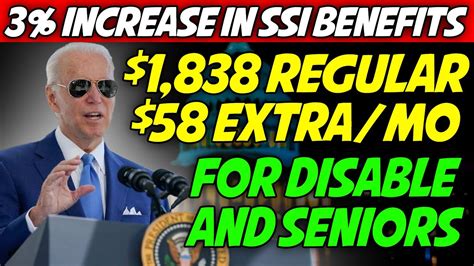 3 Increase To Social Security SSI SSDI Benefits 1838 Regular 58