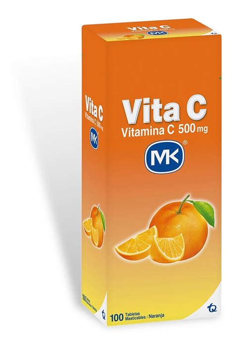 Vitamina C Mk Sabor Naranja X 500mg X 100 Tabletas Masticabl Mercado