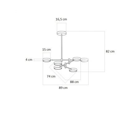 Lampa Wisząca Czarno Złota Berella Light Tuma BL5422