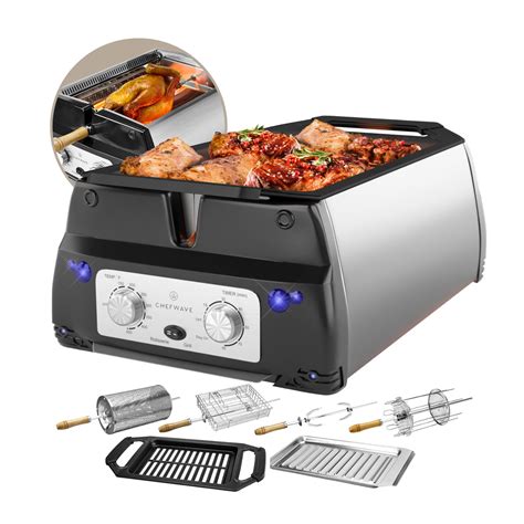 ChefWave Sosaku Smokeless Infrared Rotisserie Indoor Tabletop Grill ...