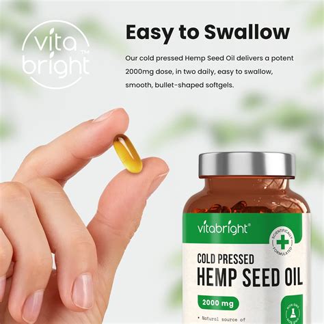 Vitabright Hemp Seed Oil Capsules Mg Per Serving High Strength