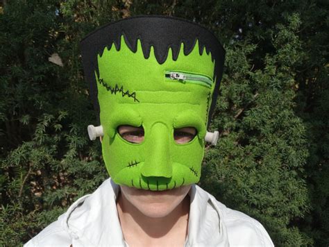 Frankenstein Mask Felt Mask Halloween Frankenstein Costume Etsy