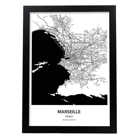 Afis Cu Harta Orasului Marsilia Franta Printuri Ale Oraselor France
