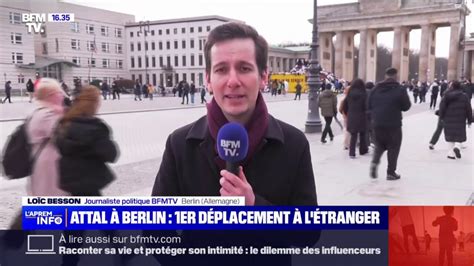 Gabriel Attal en visite à Berlin pour son premier déplacement à l