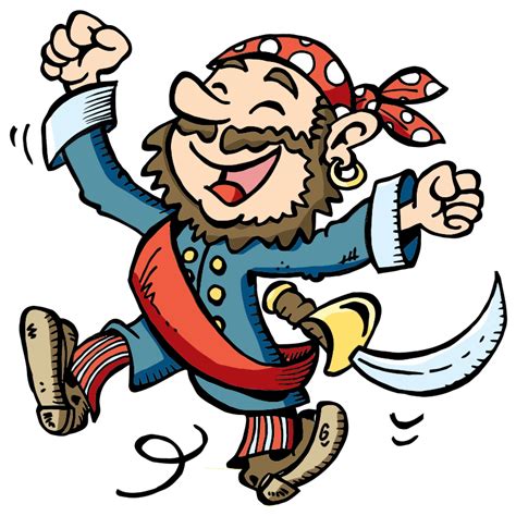 Happy Cartoon Pirate Isolated Openclipart