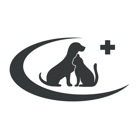 ilustración del logotipo de la clínica veterinaria silueta de perro y