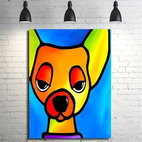 Abstract Dog Painting Original Modern Home Decor Large Canvas Etsy