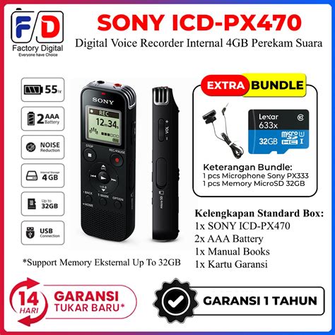 Jual Sony Icd Px Voice Recorder Alat Perekam Suara Digital Original