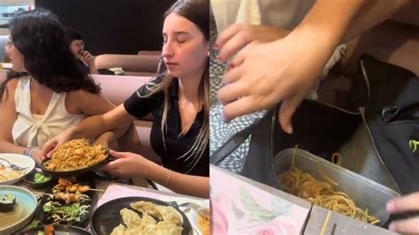 Graban a Jóvenes Tratar de Guardar Comida de un Buffet en Tuppers N