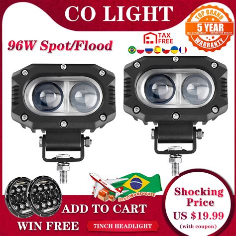 LUZ CO Super Bright Offroad LED Luz De Trabalho Spot Beam Feixe De