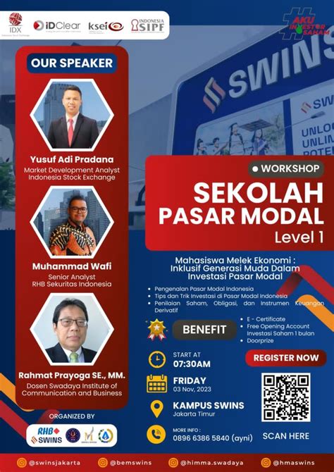 Workshop Sekolah Pasar Modal Kemahasiswaan Swins