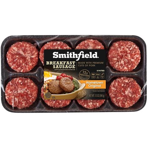 Smithfield Hometown Original Premium Fresh Pork Breakfast Sausage Patties 12 Oz