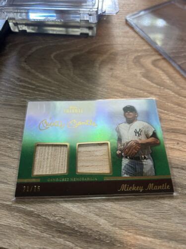 Mickey Mantle Topps Tribute Game Used Dual Bat Relic New York