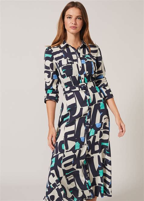 Lakely Abstract Print Shirt Dress Phase Eight Uk