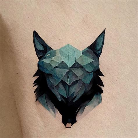 Abstract Wolf Tattoo