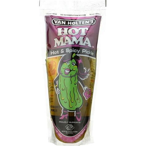 Van Holten S Hot Mama Pickle In A Pouch 12 Pack Ready To Eat Walmart