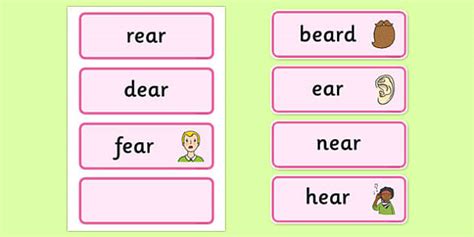 ‘ear Words Phonics Cards Twinkl Learning Resources