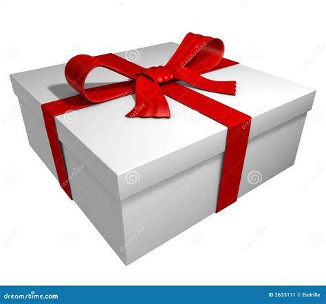 White Gift Box - Red Ribbon Stock Image - Image: 2633111