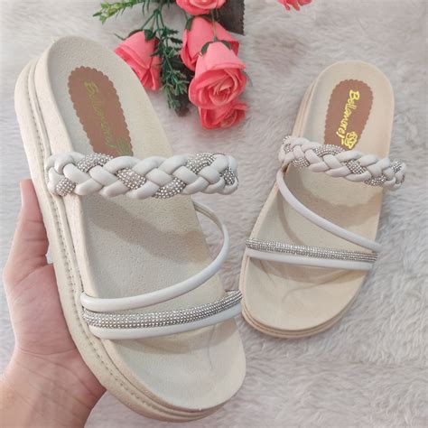 Sand Lia Feminina Plataforma Papete Birken Enfeite Tran Ado De