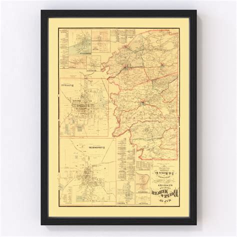 Vintage Map of Boyle County, Kentucky 1876 by Ted's Vintage Art