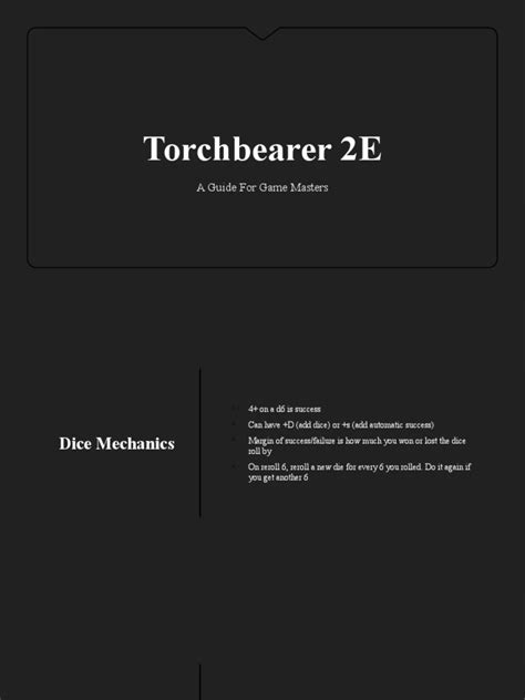 Torchbearer 2e Quick Rules Guide Pdf Taxes Backpack