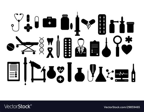 A large simple set items on medical Royalty Free Vector