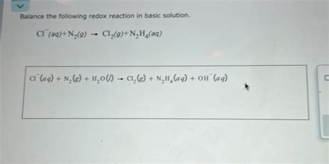 Balance The Following Redox Reaction In Basic Studyx