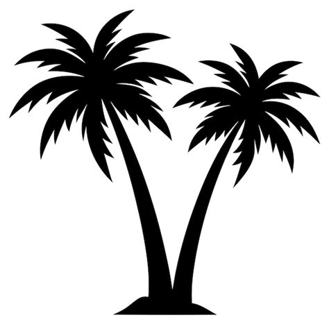 Premium Vector Two Palm Tree Silhouette Vector Illustration