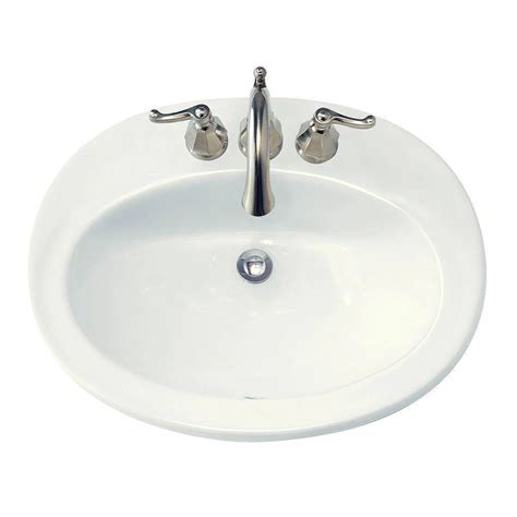 American Standard Piazza Oval Bathroom Sink with 4-inch Centres in White | The Home Depot Canada