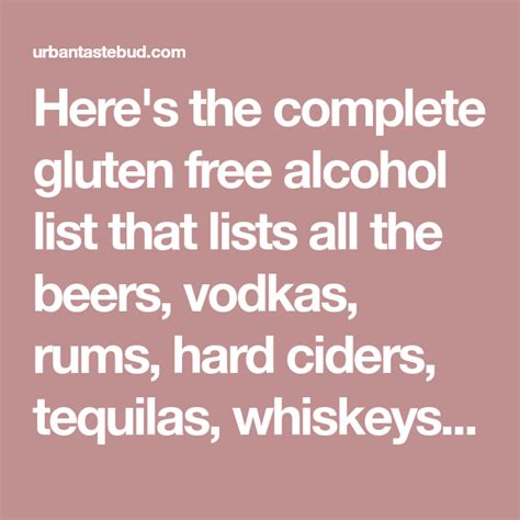 Gluten Free Alcohol List Updated For 2021 Gluten Free Alcohol