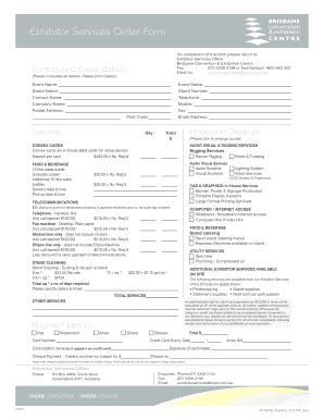 Fillable Online Dermoscopycongress2012 Exhibitor Services Order Form