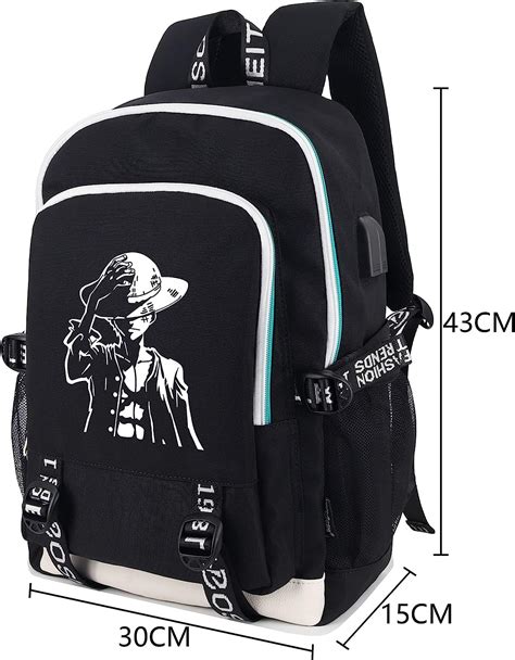 Roffatide Mochila Luminosa De Anime Oxford Color Negro Bolsa Escolar De