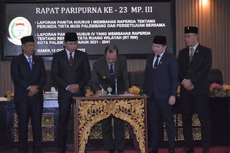 Wali Kota Palembang Dan Dprd Sepakat Pdam Tirta Musi Berubah Jadi Perumda