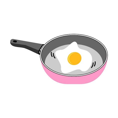 Premium Vector Fried Egg In Frying Pan Vector Illustration Isolated