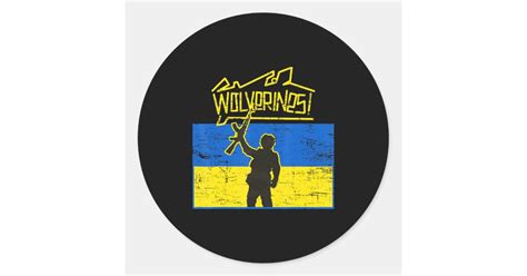 Ukraine Wolverines Classic Round Sticker Zazzle