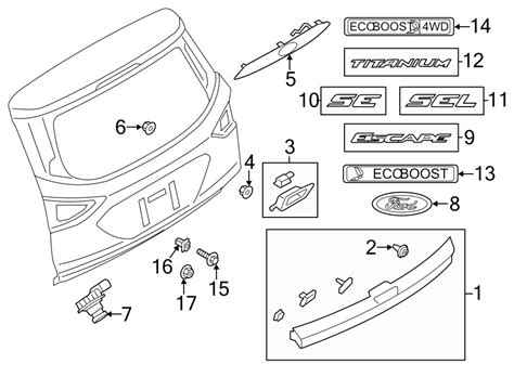 Ford Escape Rear Bumper Parts Diagram