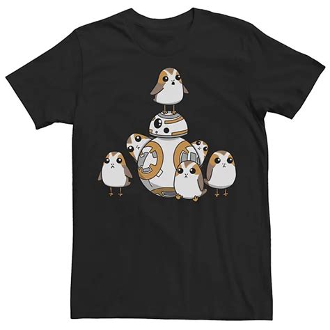 Mens Star Wars Porgs Having Fun With Bb 8 Portrait Tee