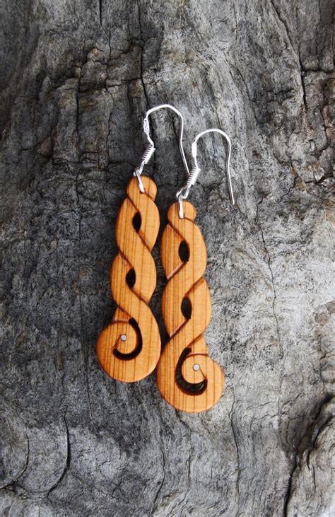 Irish Yew Wood Celtic Knot Earrings