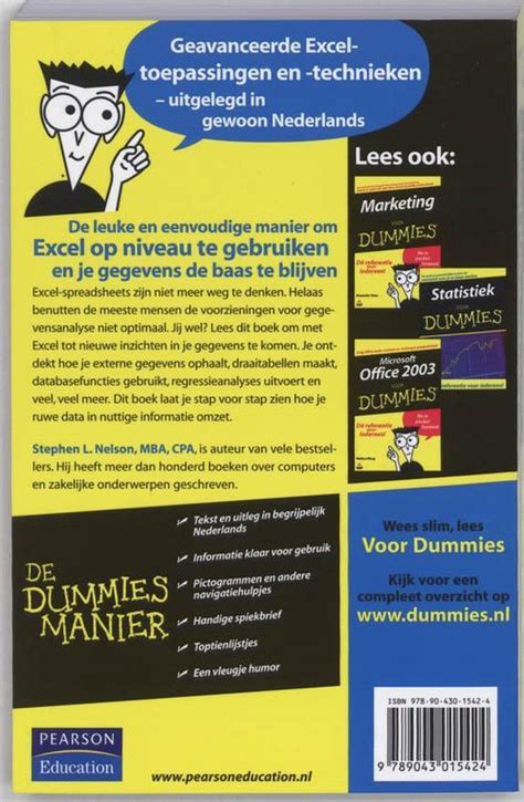 Excel Data Analyse Voor Dummies Sl Nelson 9789043015424 Boeken Bol