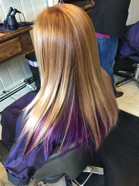 Blonde Hair With Purple Color Underneath Purple Blonde Hair Blonde Underneath Hair Purple