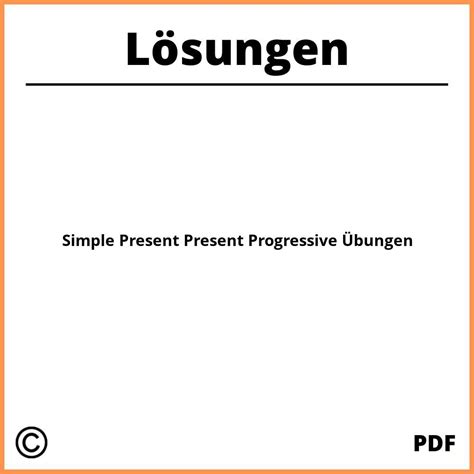 Simple Present Present Progressive Bungen Mit L Sungen Pdf