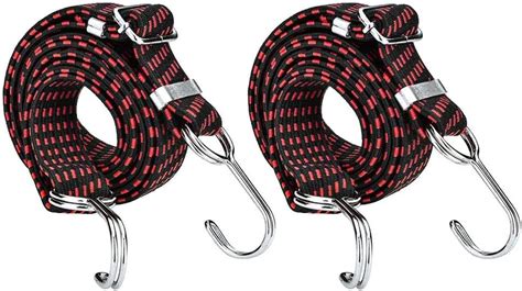 Sdtc Tech Pack Inch Flat Bungee Cords With Hooks Premium Latex