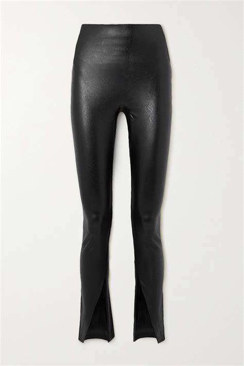 Spanx Faux Stretch Leather Leggings Black Editorialist