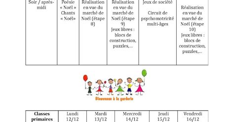 Le Blog De L Association Des Parents De La Nouvelle Ecole Planning Des