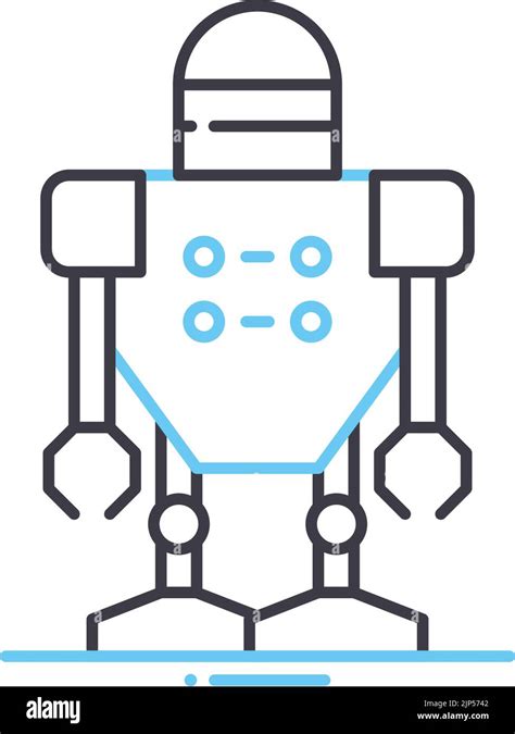 Cyborg Roboter Linie Symbol Umriss Symbol Vektor Illustration