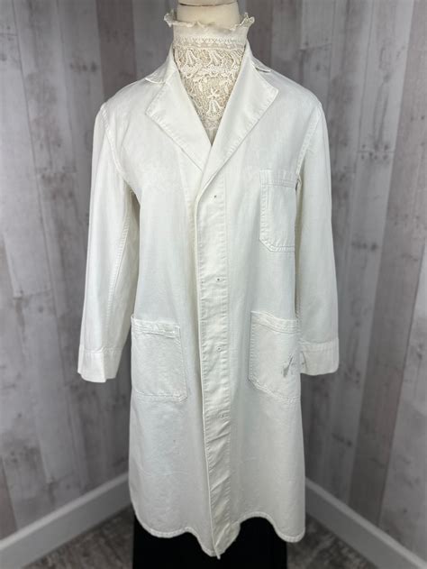 S Edwardian Duster Overcoat Womens White Cotton Coat For Motoring