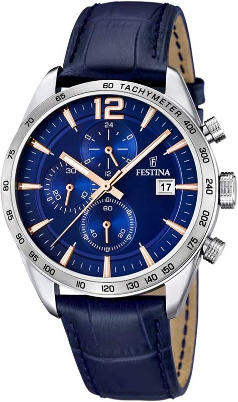 Festina Rel Gio Masculino Cron Grafo De Quartzo Pulseira De Couro