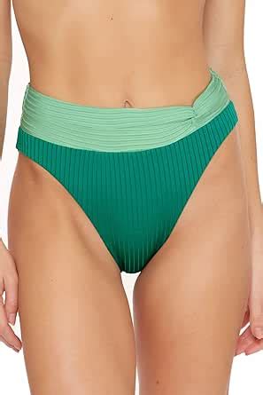 Amazon Trina Turk Women S Standard Olympia Ribbed High Waist Bikini Bottom Cheeky Coverage