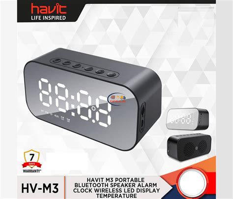 HAVIT HV M3 Bluetooth Speaker Portable Alarm Clock 1200mah