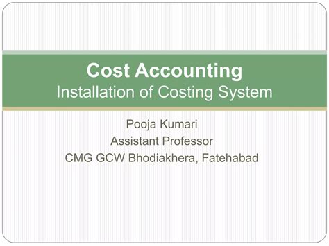 Installation Of Cost System Ppt